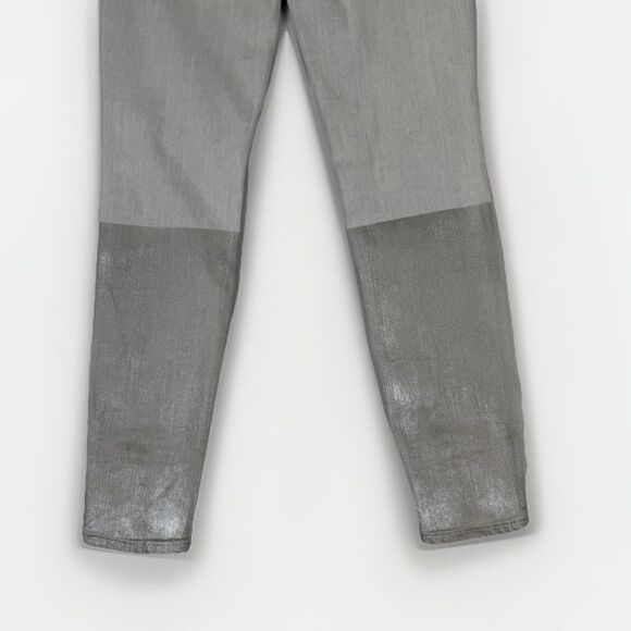 Paige Verdugo Ultra Skinny Jeans Size 29 Light Gray Metallic Coated Leg Stretch - Picture 16 of 16